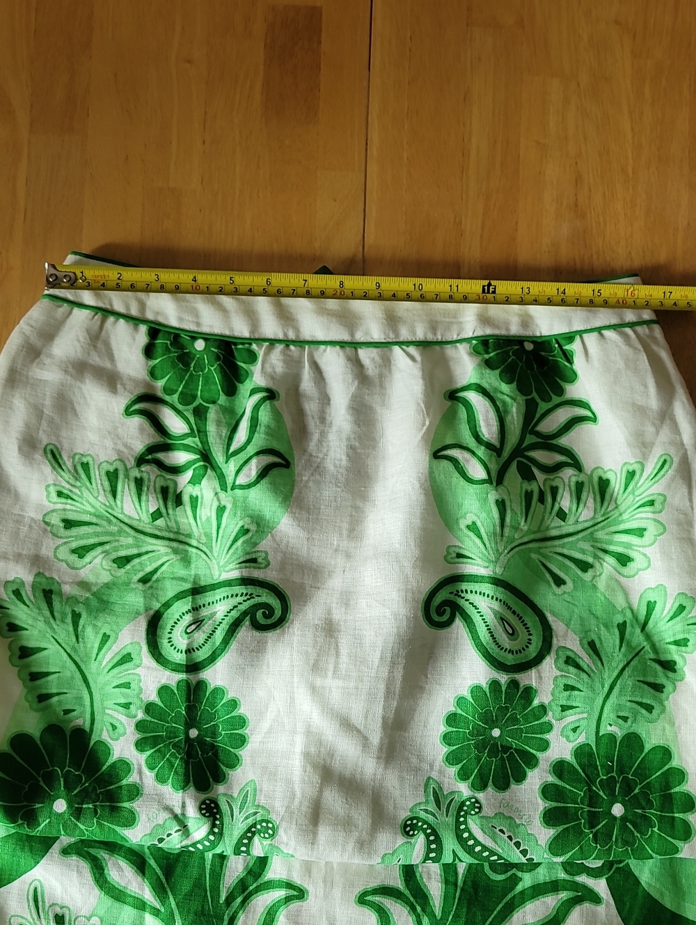 FARM Rio 100% Linen Color Festival Green Midi Skirt - Picture 7 of 13